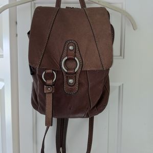 Brown small backpack